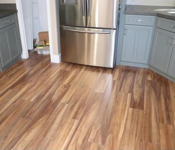 Flooring in kitchen is all dry.