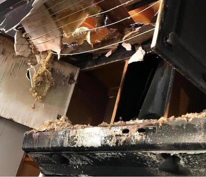 Kitchen exploded from grease fire.